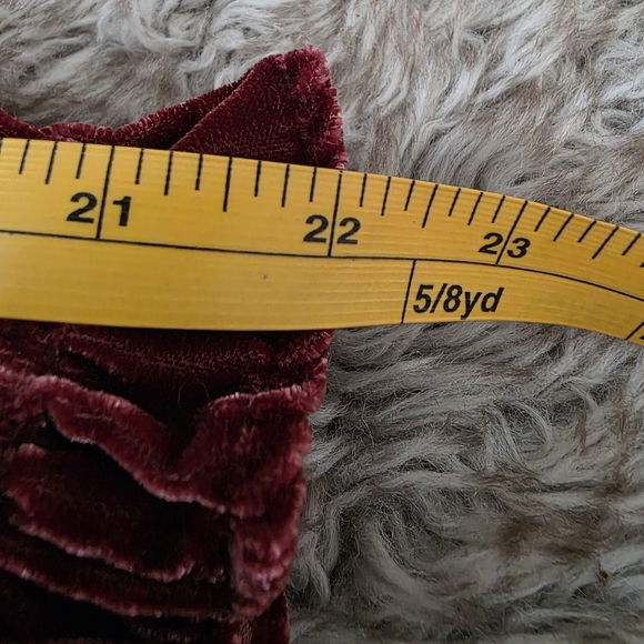 Free People Daphne Velvet Mini Dress Open Lace-up Back Deep Red - Picture 15 of 16